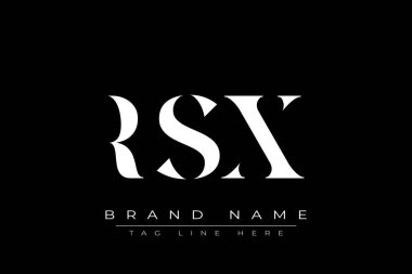 RSX soyut harf logosu tasarımı. Bu logo üç soyut harf tarafından tasarlanmıştır..