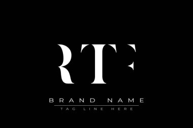 RTF soyut harf logosu tasarımı. Bu logo üç soyut harf tarafından tasarlanmıştır..