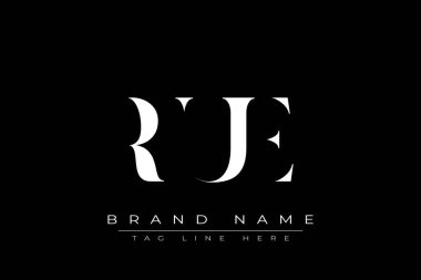 Rue soyut harf logosu tasarımı. Bu logo üç soyut harf tarafından tasarlanmıştır..