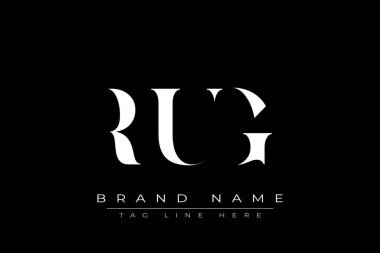 RUG soyut harf logosu tasarımı. Bu logo üç soyut harf tarafından tasarlanmıştır..
