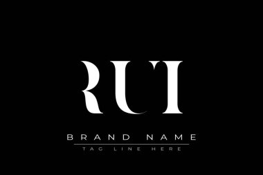 RuI soyut harf logosu tasarımı. Bu logo üç soyut harf tarafından tasarlanmıştır..