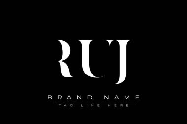 RUJ soyut harf logosu tasarımı. Bu logo üç soyut harf tarafından tasarlanmıştır..
