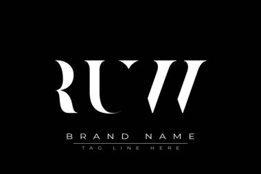 RUW soyut harf logosu tasarımı. Bu logo üç soyut harf tarafından tasarlanmıştır..