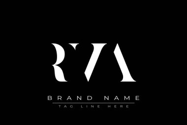 RVA soyut harf logosu tasarımı. Bu logo üç soyut harf tarafından tasarlanmıştır..