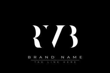 RVB soyut harf logosu tasarımı. Bu logo üç soyut harf tarafından tasarlanmıştır..