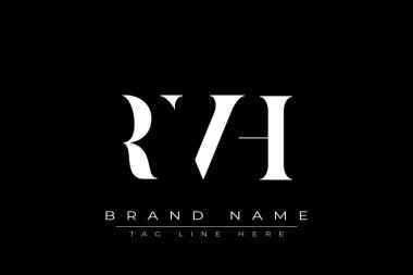 RVH soyut harf logosu tasarımı. Bu logo üç soyut harf tarafından tasarlanmıştır..