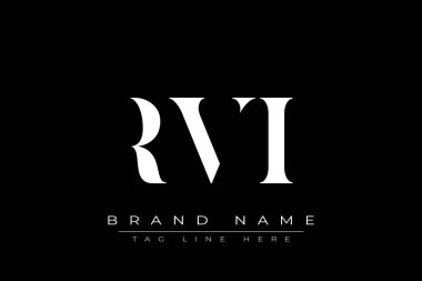 RVI soyut harf logosu tasarımı. Bu logo üç soyut harf tarafından tasarlanmıştır..