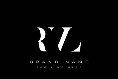 RVL soyut harf logosu tasarımı. Bu logo üç soyut harf tarafından tasarlanmıştır..