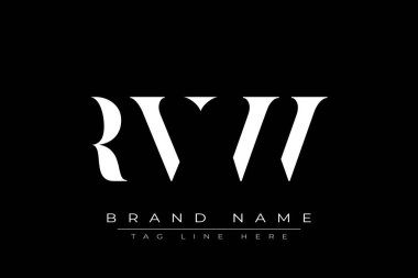 RVW soyut harf logosu tasarımı. Bu logo üç soyut harf tarafından tasarlanmıştır..