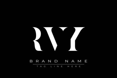 RVY soyut harf logosu tasarımı. Bu logo üç soyut harf tarafından tasarlanmıştır..