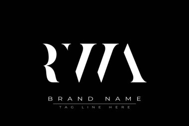 RWA soyut harf logosu tasarımı. Bu logo üç soyut harf tarafından tasarlanmıştır..