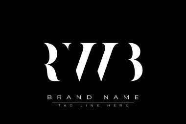 RWB soyut harf logosu tasarımı. Bu logo üç soyut harf tarafından tasarlanmıştır..