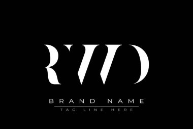 RWD soyut harf logosu tasarımı. Bu logo üç soyut harf tarafından tasarlanmıştır..