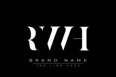 RWH soyut harf logosu tasarımı. Bu logo üç soyut harf tarafından tasarlanmıştır..