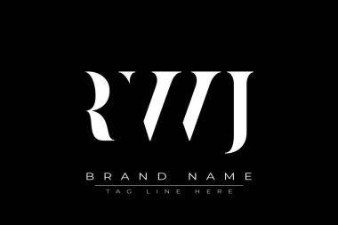 RWJ soyut harf logosu tasarımı. Bu logo üç soyut harf tarafından tasarlanmıştır..