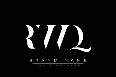 RWQ soyut harf logosu tasarımı. Bu logo üç soyut harf tarafından tasarlanmıştır..