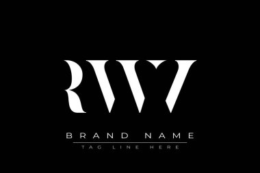 RWV soyut harf logosu tasarımı. Bu logo üç soyut harf tarafından tasarlanmıştır..