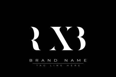 RXB soyut harf logosu tasarımı. Bu logo üç soyut harf tarafından tasarlanmıştır..