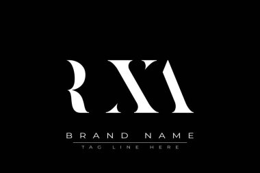 RXA soyut harf logosu tasarımı. Bu logo üç soyut harf tarafından tasarlanmıştır..