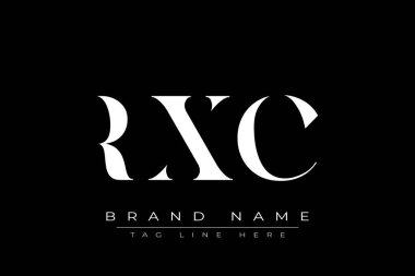 RXC soyut harf logosu tasarımı. Bu logo üç soyut harf tarafından tasarlanmıştır..