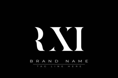 RXI soyut harf logosu tasarımı. Bu logo üç soyut harf tarafından tasarlanmıştır..