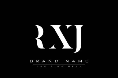 RXJ soyut harf logosu tasarımı. Bu logo üç soyut harf tarafından tasarlanmıştır..