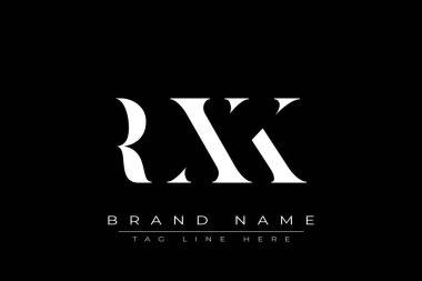 RXK soyut harf logosu tasarımı. Bu logo üç soyut harf tarafından tasarlanmıştır..