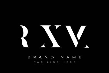 RXM soyut harf logosu tasarımı. Bu logo üç soyut harf tarafından tasarlanmıştır..