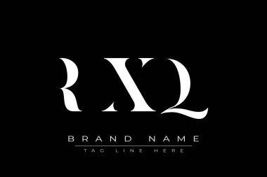 RXQ soyut harf logosu tasarımı. Bu logo üç soyut harf tarafından tasarlanmıştır..