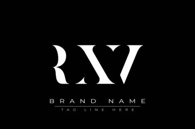 RXV soyut harf logosu tasarımı. Bu logo üç soyut harf tarafından tasarlanmıştır..