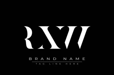 RXW soyut harf logosu tasarımı. Bu logo üç soyut harf tarafından tasarlanmıştır..