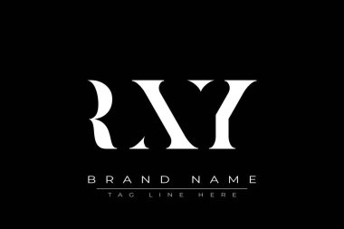 RXY soyut harf logosu tasarımı. Bu logo üç soyut harf tarafından tasarlanmıştır..