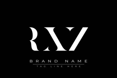 RXZ soyut harf logosu tasarımı. Bu logo üç soyut harf tarafından tasarlanmıştır..