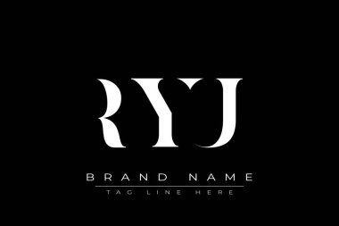 Ryu soyut harf logosu tasarımı. Bu logo üç soyut harf tarafından tasarlanmıştır..
