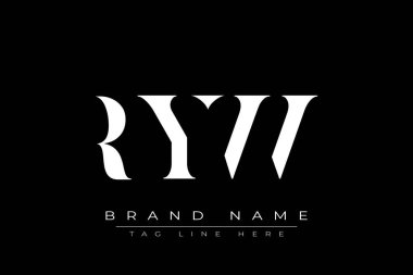 RYW soyut harf logosu tasarımı. Bu logo üç soyut harf tarafından tasarlanmıştır..