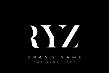 RYZ soyut harf logosu tasarımı. Bu logo üç soyut harf tarafından tasarlanmıştır..