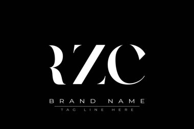 RZC soyut harf logosu tasarımı. Bu logo üç soyut harf tarafından tasarlanmıştır..