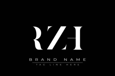 RZH soyut harf logosu tasarımı. Bu logo üç soyut harf tarafından tasarlanmıştır..