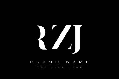 RZJ soyut harf logosu tasarımı. Bu logo üç soyut harf tarafından tasarlanmıştır..