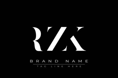 RZK soyut harf logosu tasarımı. Bu logo üç soyut harf tarafından tasarlanmıştır..