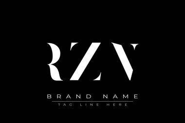 RZN soyut harf logosu tasarımı. Bu logo üç soyut harf tarafından tasarlanmıştır..