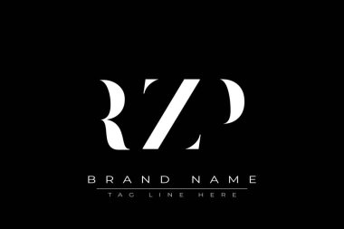 RZP soyut harf logosu tasarımı. Bu logo üç soyut harf tarafından tasarlanmıştır..