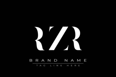 RZR soyut harf logosu tasarımı. Bu logo üç soyut harf tarafından tasarlanmıştır..