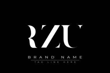 RZU soyut harf logosu tasarımı. Bu logo üç soyut harf tarafından tasarlanmıştır..