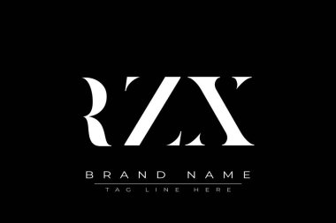 RZX soyut harf logosu tasarımı. Bu logo üç soyut harf tarafından tasarlanmıştır..