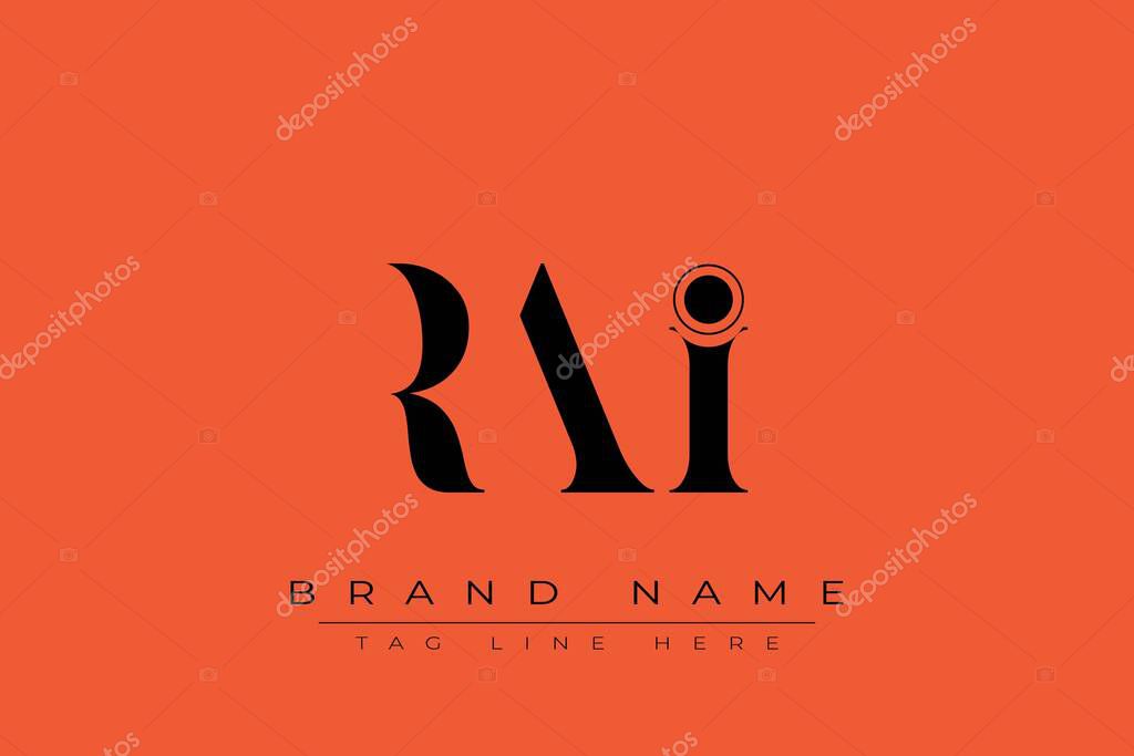 RAI abstract letter logo design. This logo is designed by three abstract letters.