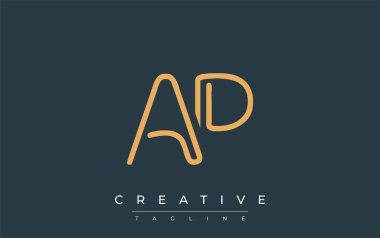 Soyut Harflerle AP Minimalist Çizgi Sanat Logosu Tasarımı. Gösterişli bir sanat tarzına sahip soyut minimalist logo tasarımı.