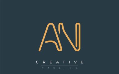 Bir Minimalist Çizgi Sanat Logosu Tasarımı ve Soyut Harfler. Gösterişli bir sanat tarzına sahip soyut minimalist logo tasarımı.