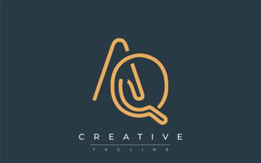 Soyut Harflerle El Kaide Minimalist Çizgi Sanat Logosu Tasarımı. Gösterişli bir sanat tarzına sahip soyut minimalist logo tasarımı.