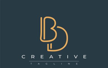 Soyut Harflerle BD Minimalist Çizgi Sanat Logosu Tasarımı. Gösterişli bir sanat tarzına sahip soyut minimalist logo tasarımı.